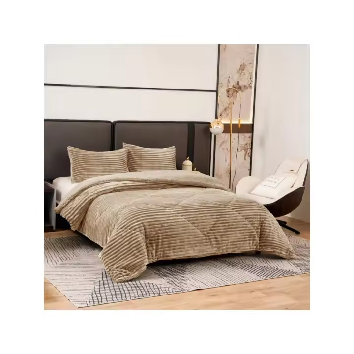 MIRAMAX-Manta borrego invierno polar manta gruesa duvet sherpa con 2 fundas de cojin, mantas grandes para cama 90cm, 135cm, 150cm, mantas sofa suave, caliente y cómoda - 1
