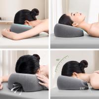 BIT Almohada en forma de U para la cara, cubierta de poliéster suave, lavable a mano, cojín de masaje de spa, cuidado facial multipropósito para adultos, uso de todas las estaciones, cierre con cremallera, sin impresión, tejido tejido, relleno del 100% - details 3
