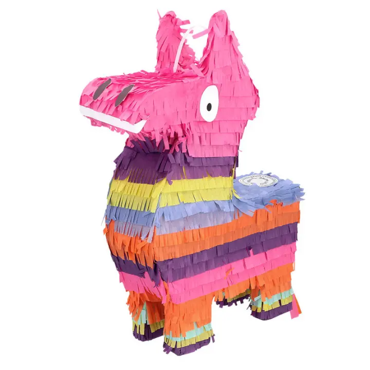 Piñata Llama blanco 29x8x39 cm mejicana - 1