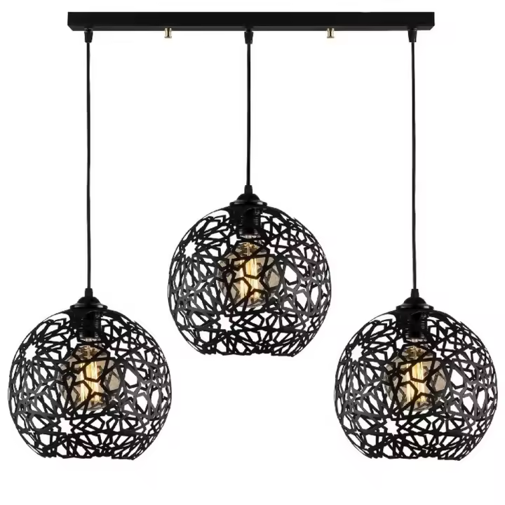 Lámpara de Suspensión Siena, Metal, Negro, 75x25x115 cm - 1