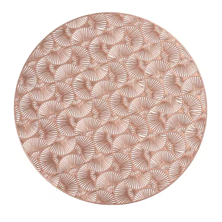 Mantelera De PVC Estilo Moderno Con Flor Dorada Cojín De Aislamiento Resistente Al Calor Para Hogar Navidad Decoración De Mesa Y Tazas - 1