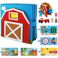 Juguete Educativo Montessori Para Niños Pequeños Tablero Ocupado De Granja Juguete Sensorial Y De Lectura Quieto De Feltro - details 10