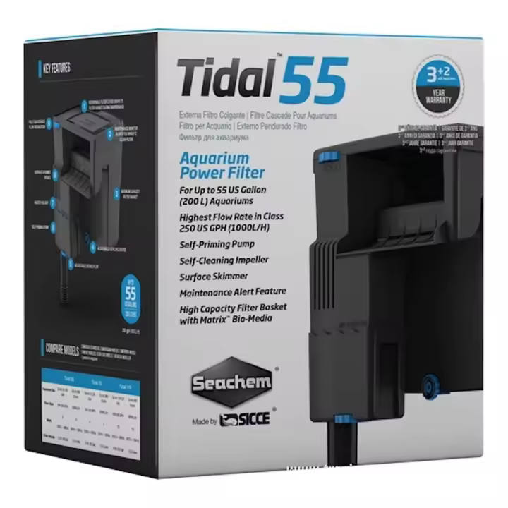Seachem Tidal 55 Filtro de Cascada para Acuarios Marinos y de Agua dulce de hasta 200 Lt - 1