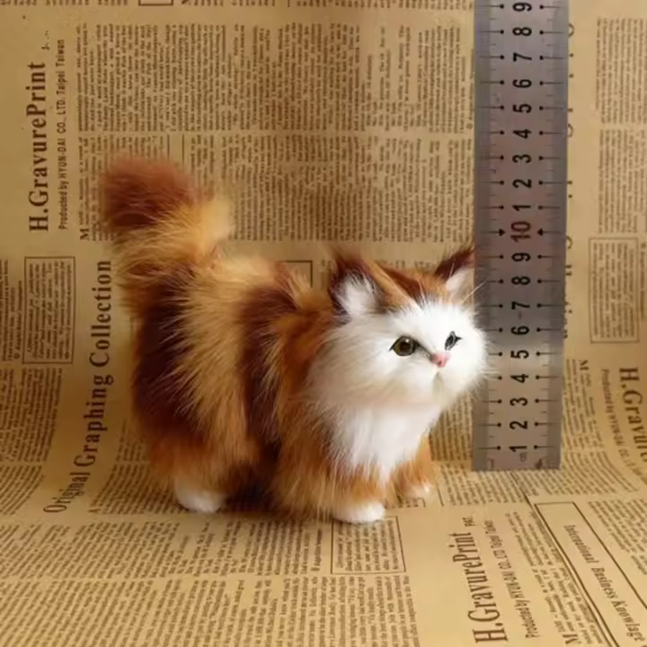 Juguete De Peluche Simulación De Gato Lindo Muñeco De Peluche Suave Para Niñas Y Niños Regalo De Cumpleaños O Día De San Valentín Animal Realista Modelo De Gata Para Niñas - 1