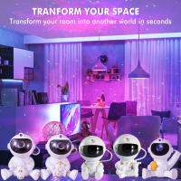 Proyector De Galaxias Estelares Con Nave Espacial Y Rocket Cálido Luz Nocturna LED Decoración De Habitación Regalo Para Niños - details 1