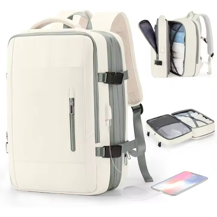 Mochipa GRANDE de viaje para Orden portátil para Mujer, mochila para transportar en Avión, artículo Personal DE TRABAJO expandible - 1