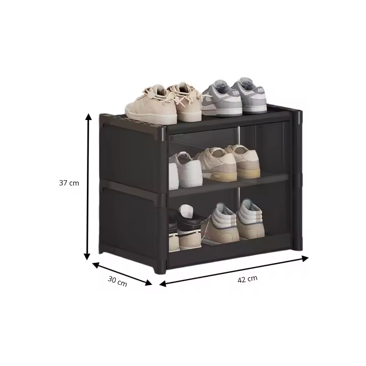 LUTODY - Zapatero, organizador de calzado compacto con cierre magnético, tela textil, Múltiples niveles, tubo de metal, plegable, portátil para recibidor, entrada, sala de estar y salón - Ligero y resistente - 1