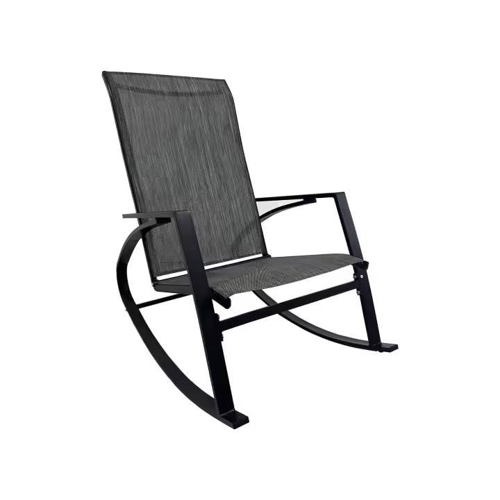 Silla Mecedora Rebecca Furniture Portakal 94x104x60 Maple Poliéster Gris Dark Negro Modern - 1