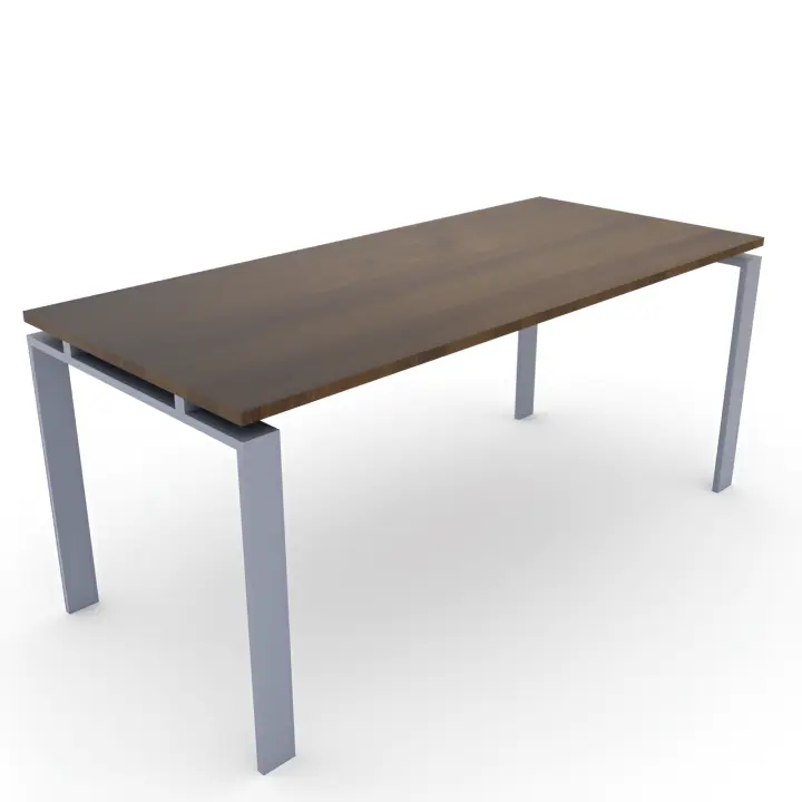 OFICIT Mesa nogal estructura CLASSIC gris plata, ideal para Hogar, Estudio, Trabajo, Despacho, Oficina. - 1