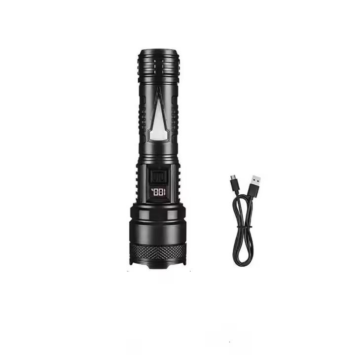 Linterna LED Recargable Portátil De 1500W Con Batería Integrada Impermeable Luz De Torcha Alta Potencia Para Exteriores - 1