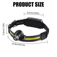 Linterna Frontal LED Potente Con Sensor XPE+COB 7 Modos Para Pesca Y Cazalampara De Corbata Recargable Con Batería 18650 - details 5