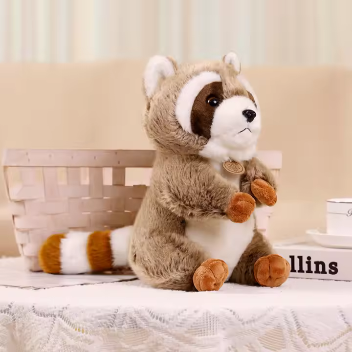 Juguete De Peluche Simulación De Ardilla Raccoon Para Niñas Niños Bebés Regalos De Cumpleaños Y Navidad Muñeco De Animal Suave - 1