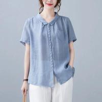 Camisa Blanca Amarilla De Algodón Lino Para Mujer Cuello Botones Manga Larga Suelta Oversize Blusa De Otoño Deportiva Yoga - details 10