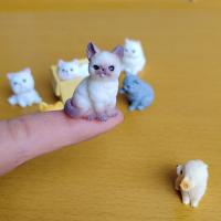 12pc Figuras De Resina De Gatos Y Perros Pequeños Decoración Para Jardín Fae Tirado Miniatura De Animales Para Bonsái Y Micropaisaje - details 2