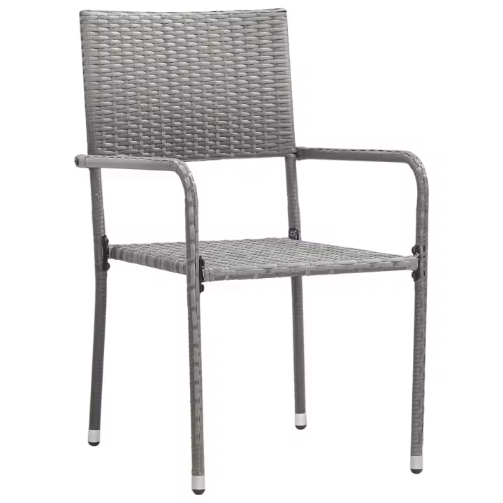 Sillas Comedor de Jardín apilables 4 UDS sintético Gris - 1