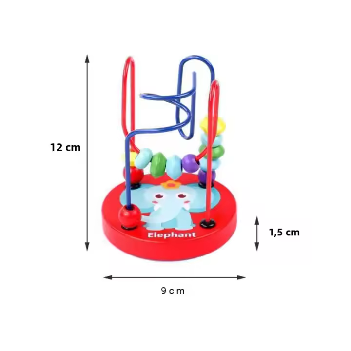 Juguete Educativo De Matemáticas Montessori Para Bebés Juguetes De Madera Para Niños Pista De Ratón En Forma De Circulo Con Cuentas Regalo Para Niños De 3-6 Años - 1