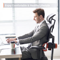Silla ergonómica NEWTRAL NT001 con soporte lumbar adaptable, respaldo ajustable en 3 ángulos de inclinación, reposabrazos, reposacabezas y base de nailon con 5 posiciones de bloqueo - Versión estándar - details 1