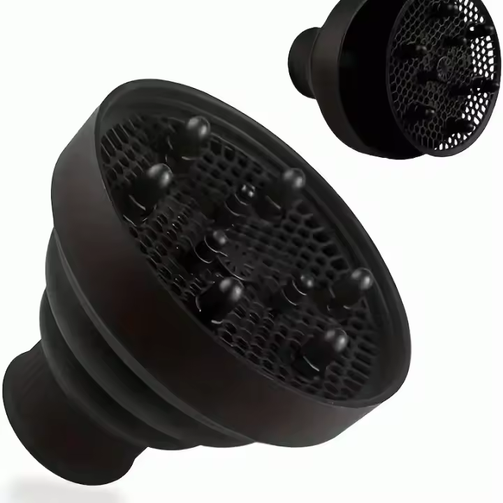 IMAXWAVE Difusor de Pelo Plegable Universal para Secador | Mejora Rizos y Ondas Naturales, Reduce Encrespamiento y Añade Volumen | Accesorio Portátil para Cabello Rizado u Ondulado - Negro - 1