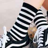 Calcetines De Lana Japonesa Estilo Coreano Para Mujeres Calcetines De Moda Casual Con Patrón Rayado Talla Única Paquete De 6 - details 2