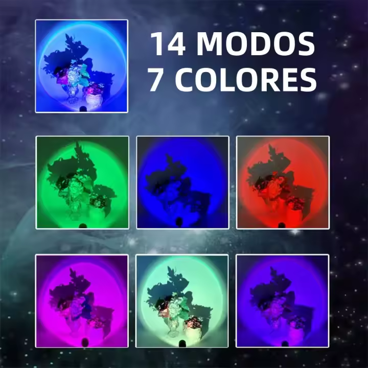 Lámpara De Proyección De Atardecer RGB Luz Nocturna LED Para Fotografía Selfie Fiesta Decoración De Sala De Estar Y Dormitorio - 1