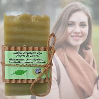 Jabón Artesanal con Aceite de Laurel. Dermatitis, Psoriasis. Piel Sensible. Pumarshop Cinnia Natura. Artesano. Hecho a mano - details 3