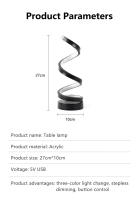 Lámpara De Mesa LED De Forma Espiral RGB Blanca Dimmerable Con Control Por USB 5V Para Decoración De Habitación Y Despacho - details 22