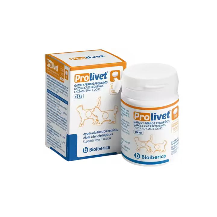 BIOIBERICA - Prolivet (30 Comprimidos) - Alimento complementario para ayudar a mantener la Función Hepática en Gatos y Perros Pequeños (Menos de 6 kg) - 1