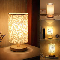 Lámpara De Mesa De Madera USB Con Sombrilla Cilíndrica Luz Nocturna Para El Dormitorio Decoración De Hogar Y Hotel Fuente De Energía Recargable LED Color Amarillo Cálido - details 1