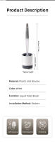 Juego De Cepillo De Inodoro Y Porta Cepillo De Silicona Cepillo De Baño Con Mango Recargable Dispensador Limpia Escobilla Para El Baño - details 1