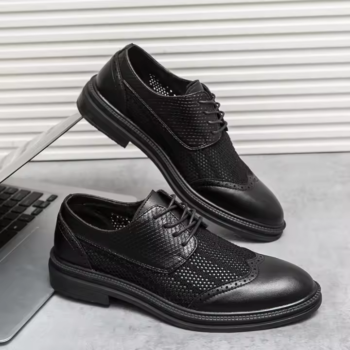 Zapatos Derbys Para Hombre En Cuero Patentado Blanco Formal Clásico Y Moderno Para Fiesta Y Negocios Zapatos Largos De Diámetro Medio - 1