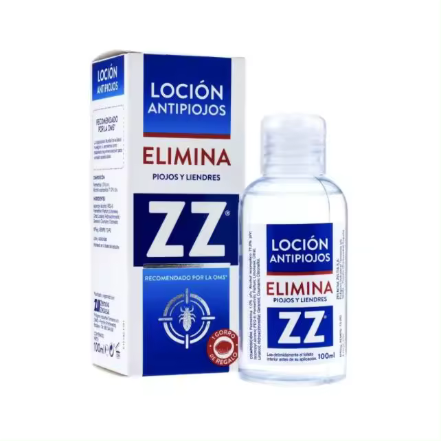 Loción Antipiojos ZZ 100ml - Elimina Piojos y Liendres - Acción Preventiva - Uso Doméstico - 1