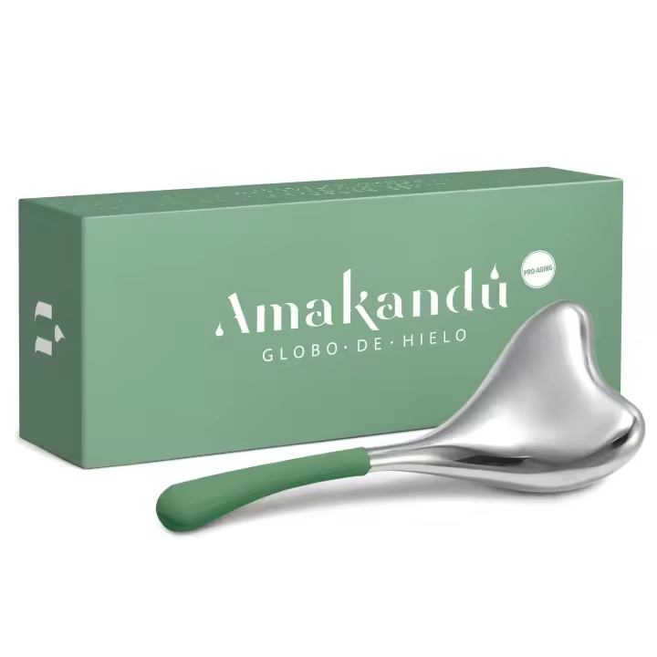 Amakandu_Globo de hielo masajeador facial para reducir bolsas y ojeras_ rodillo facial frio calor de masaje efecto botox reduce arrugas líneas de expresión. Ataca la inflamación y mejora el drenaje linfático. - 1
