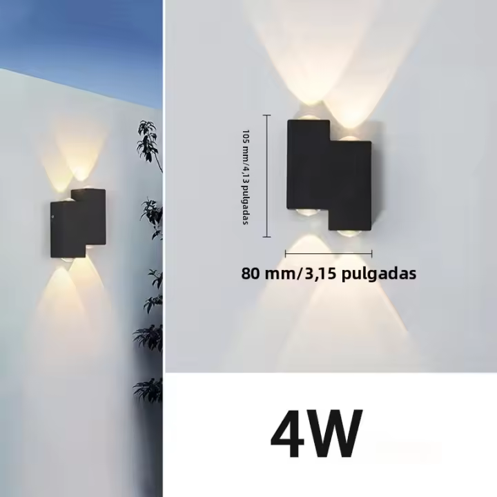Lámpara De Pared LED De Aluminio IP66 Impermeable Para Exterior 4W 6W 8W 12W Iluminación Para Jardín Dormitorio Sala De Estar Escaleras - 1