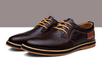 Zapatos De Cuero Para Hombre Moda Primavera Otoño Casual Lace-up Formales Negocios Bodas Vestido Zapatos Talla Grande 38-48 - details 19