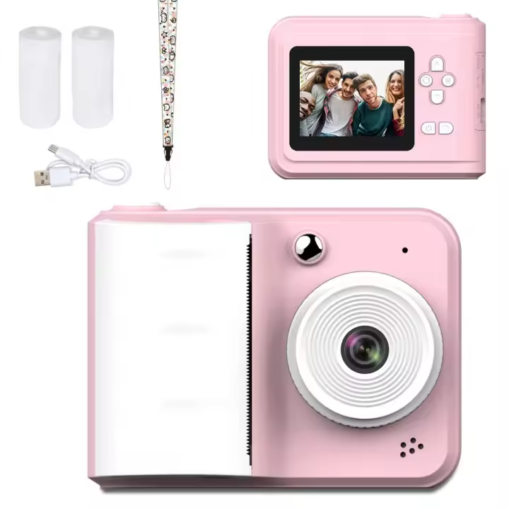 Cámara de impresión instantánea para niños Vavupo, Pantalla digital de 6,1 cm, grabación de 1080p, 4800x3200 píxeles, Diseño portátil, Batería de Lithium recargable 18650, Doble Puerto USB, maquillaje para niños - 1