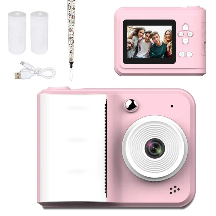 Cámara de impresión instantánea para niños Vavupo, Pantalla digital de 6,1 cm, grabación de 1080p, 4800x3200 píxeles, Diseño portátil, Batería de Lithium recargable 18650, Doble Puerto USB, maquillaje para niños - 1