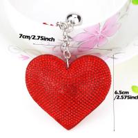 Llavero De Corazón Con Rhinestone Y Cristales Para Mujer Llavero De Dedo Con Correa De Cristal Para Bolso Y Cartera Regalo Decorativo De Zinc Alloy - details 5