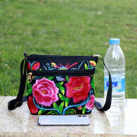 Nueva Bandolera De Hombro Para Mujer Estilo Étnico Con Bordado Tres Cremalleras Pequeño Bolso De Mano Casual De Lona Viaje - details 7