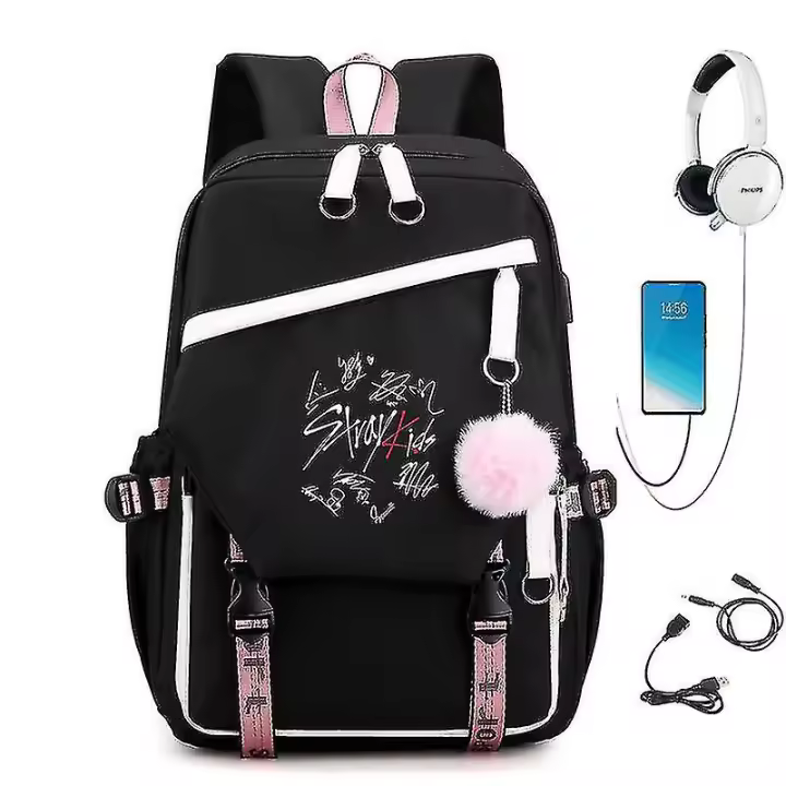 Alrededor De la misma mochila USB mochila coreano estudiante hombres y mujeres bolsas - 1