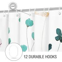 Juego de cortina de ducha Floral de acuarela moderna con ganchos, impermeable, diseño minimalista para baño, 1 unidad - details 18