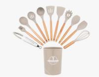 ZVD Set de Utensilios de Cocina de Silicona Calor Resistant 12PCs with Mango de Madera - details 1