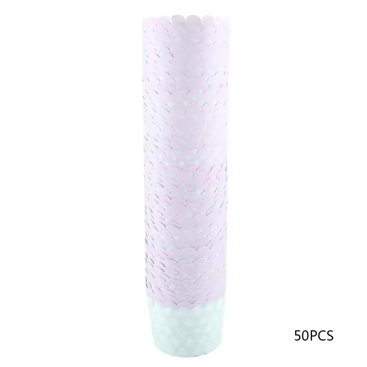 Juego de 50 Tazasde PAPEL DE Colores para Tartas, para hornear, para celebraciones, Bodas, Fiestos y festivales - 1