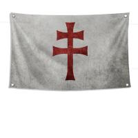 Bandera De La Cruz De Jerusalén 1pc Poliéster Para Exteriores Decoración De Habitaciones Estilo Aesthetic Con Cuatro Agujeros - details 5