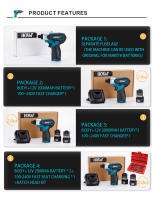Hormy Compact 12V Destornillador Eléctrico Sin Cable 2500RPM 100N.m Compatible Con Batería Makita 10.8V Para Equipo De Renovación - details 4
