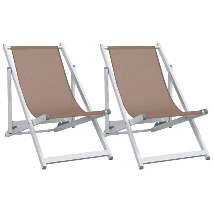 vidaXL Sillas de playa plegables 2 uds aluminiotextilene - 1