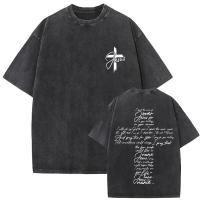 Camiseta Oversize Vintage Lavada De Jesus Perdonenles Padre Para Hombres Y Mujeres Estilo Gótico Rock Camisetas Tops De Calle - details 9