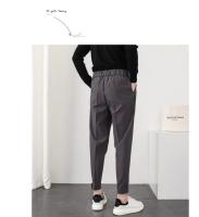 Pantalones Casuales Para Hombre Con Cintura Elástica Y Pierna Delgada Estilo Coreano Pliegues Ajustados Pantalones De Chaqueta Trenzados Callejeros - details 13