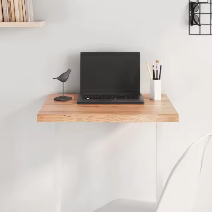 vidaXL Tablero mesa madera roble tratada marrón claro 60x60x(2-4) cm - 1