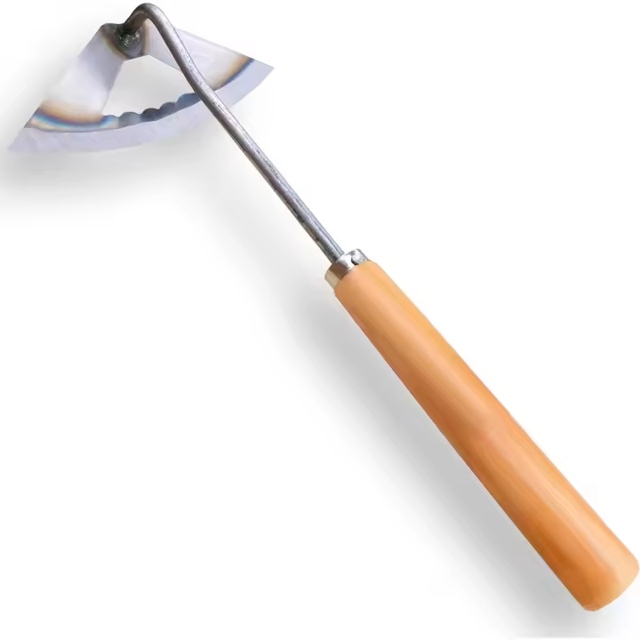 Azada hueca para jardinería, herramienta de deshierbe de 14 pulgadas con mango de madera maciza. - 1