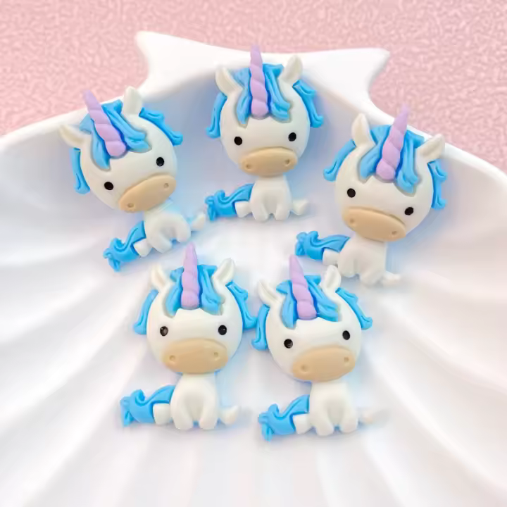 10Pcs Cabochones De Resina Planos Con Serie De Unicornio Cartoon Lindo Para Manualidades Y Decoración De Joyería DIY - 1